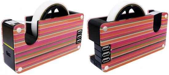 Colorful Striped USB Tape Dispenser
